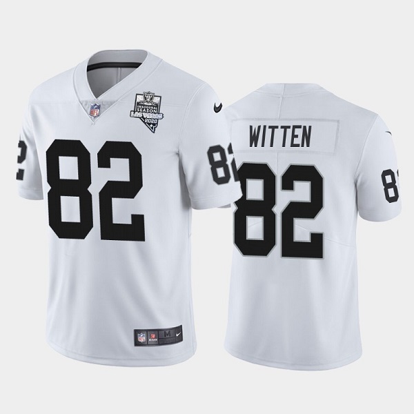 Men's Las Vegas Raiders #82 Jason Witten White NFL 2020 Inaugural Season Vapor Limited Stitched Jersey